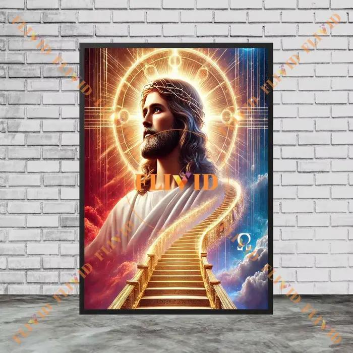 Affiche de la religion sans cadre, peinture sur toile, art mural, décoration de la chambre de l'église, travail missionnaire de Jésus, christianisme