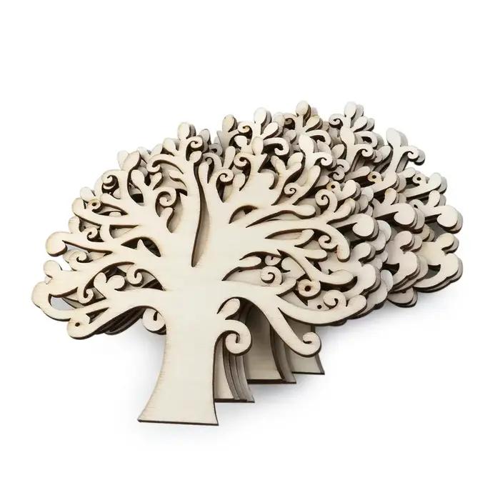 Peinture artisanale sculptée d'arbre de vie en bois
