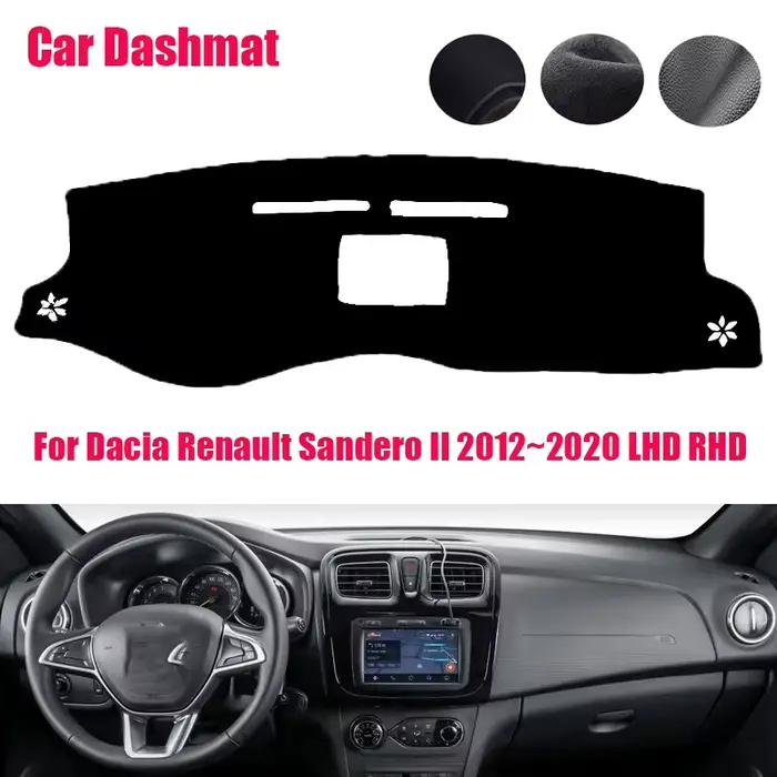 Couverture de tableau de bord de voiture pour Dacia Renault Sandero II 2012 LHD RHD tapis de tableau de bord pare-soleil Anti-UV tapis accessoires de voiture tapis de tableau de bord antidérapant