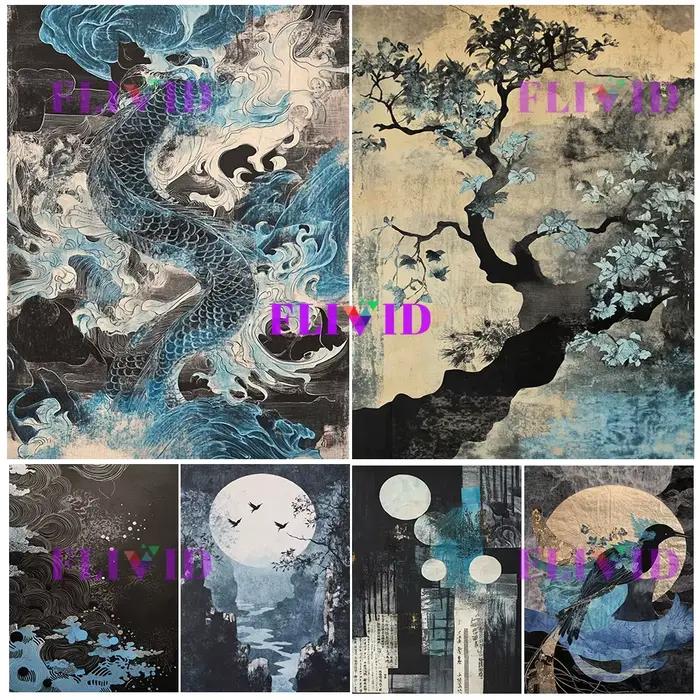 Toile d'art mural de Style Oriental: peintures décoratives sur le thème de l'arbre ancien