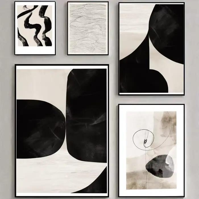 Affiche de ligne noire et blanche