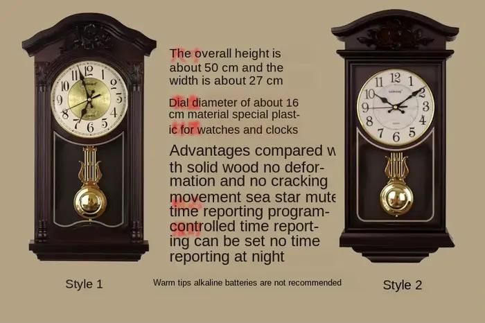 Grande Horloge Murale Alberoise 3D Vintage