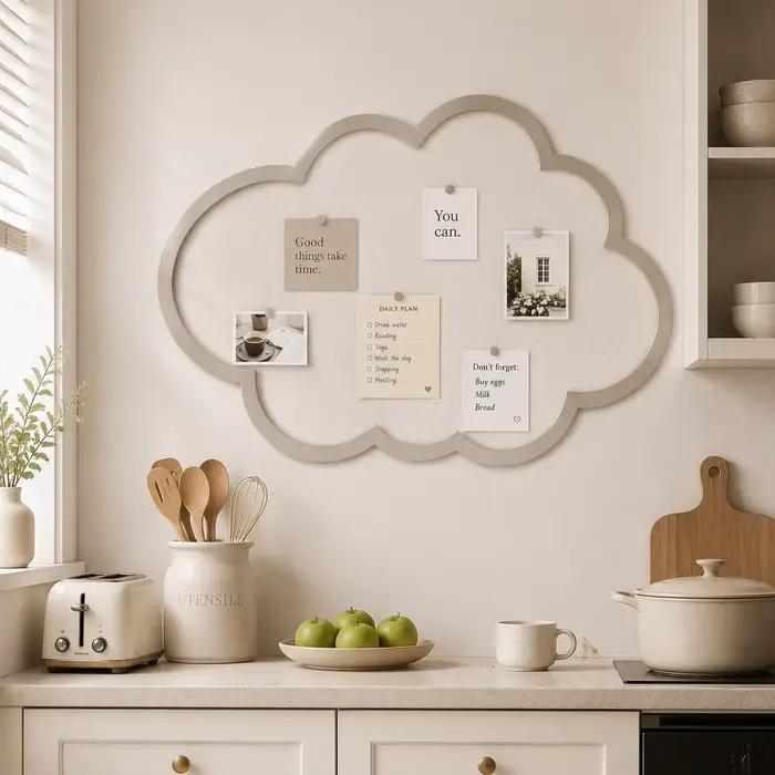 Tableau d'affichage mural créatif en forme de nuage pour photos