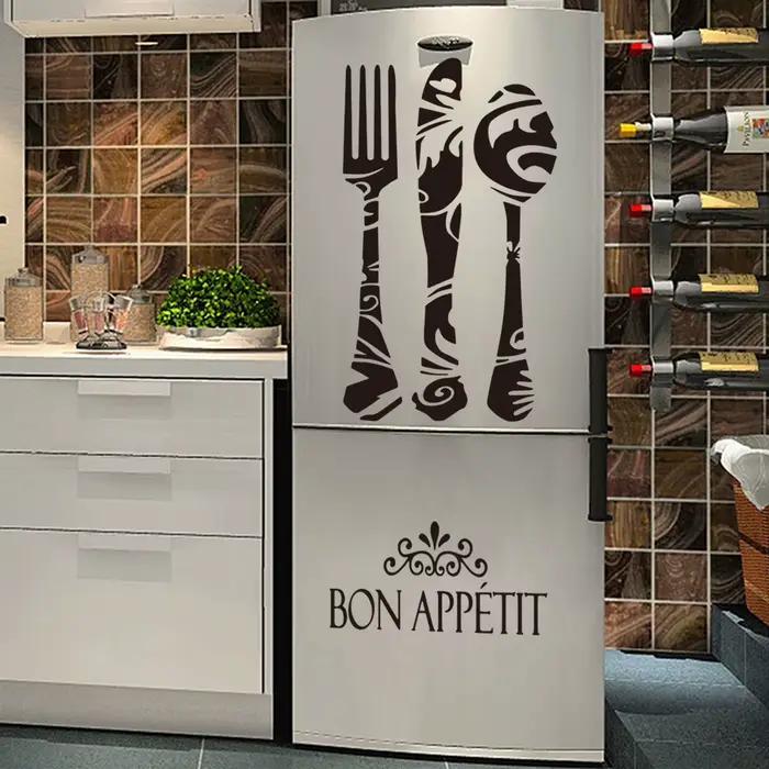 [1 autocollant de cuisine créatif] 1 pièce nouvel couteau et fourchette