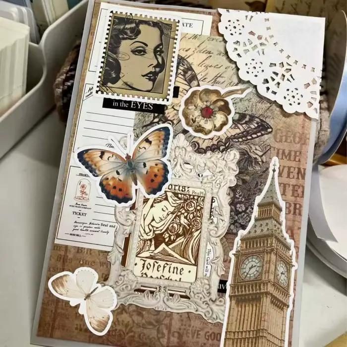 Livres autocollants bibelots Vintage