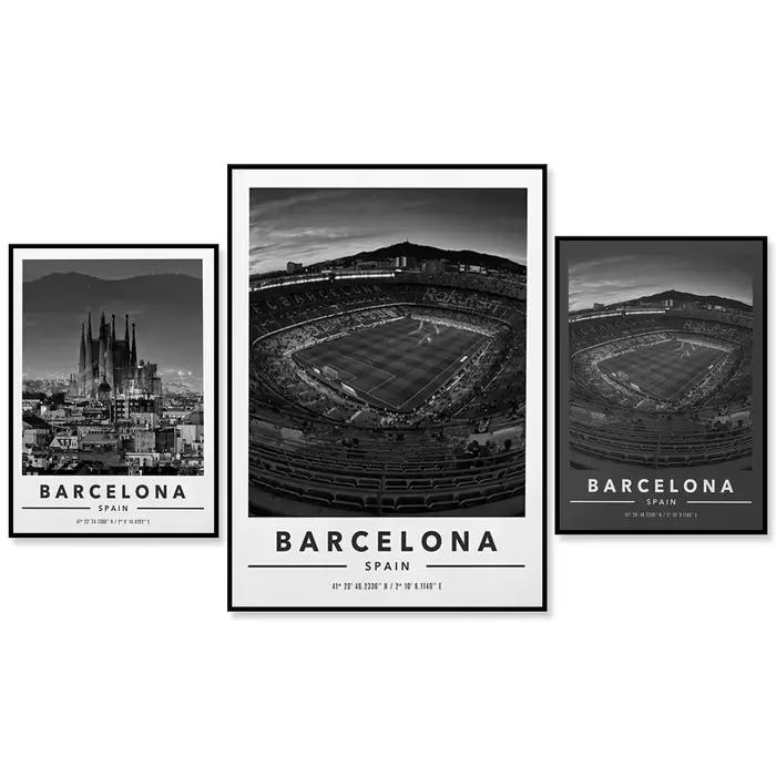 Barcelone City and Coordinates Print