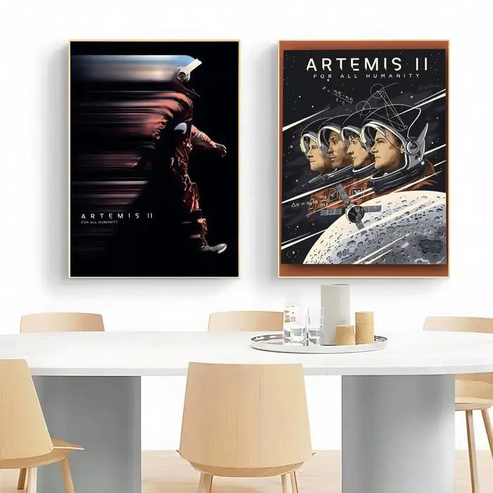Affiche d'exploration aérospatiale A-Artemis II