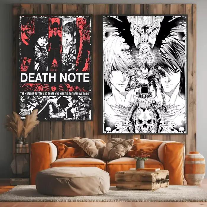 Anime d-death note peinture calligraphie haute qualité coton toile affiche mur Art pour salon moderne café maison décor