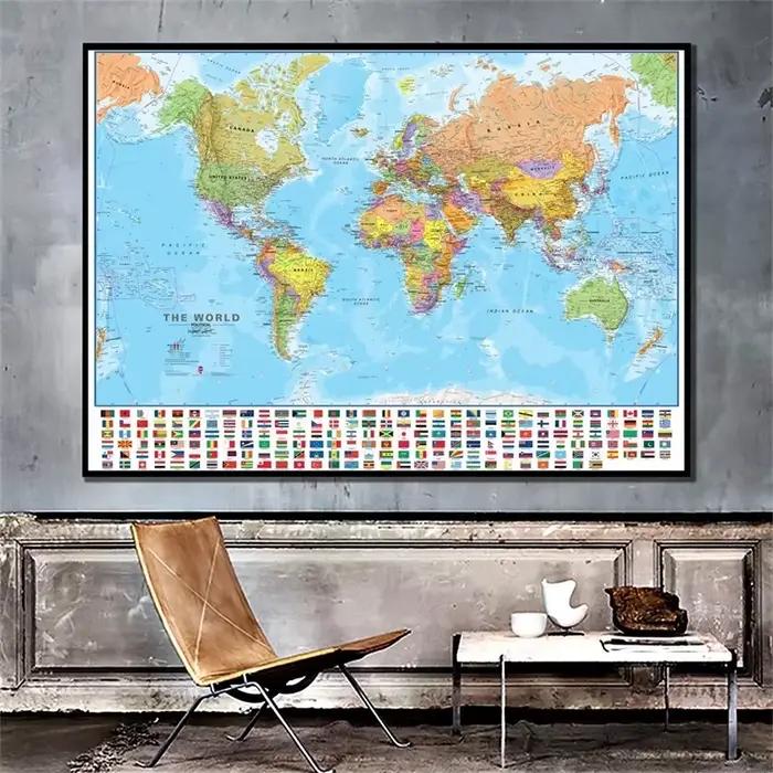 Grande carte du monde pliable 150x100cm