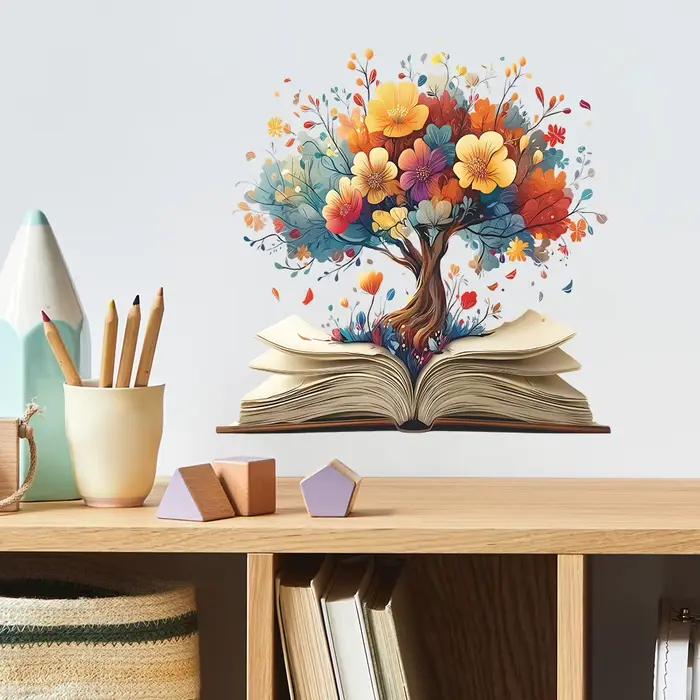 Les autocollants muraux fleurs et arbres du livre conviennent à la décoration murale dans le bureau. Ces
