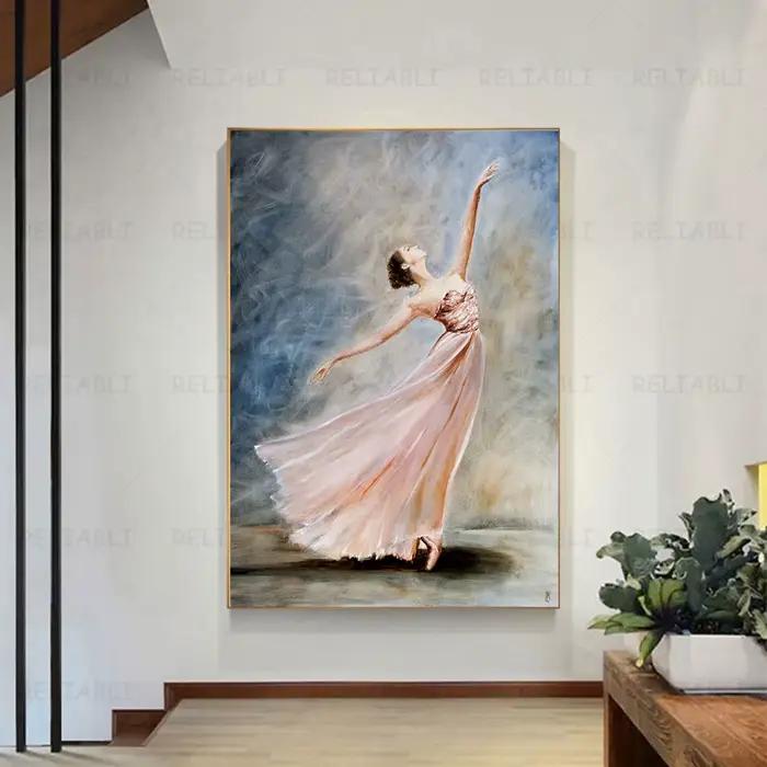 Peinture à l'huile de ballerine Vintage imprimée sur toile