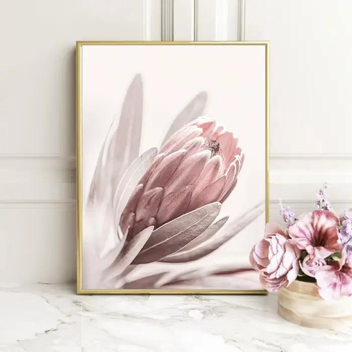 Toile d'art de fleur rose moderne imprimée