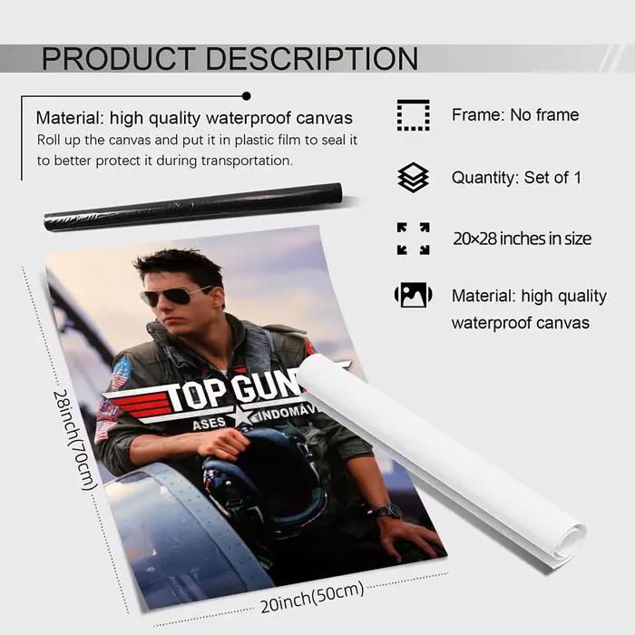 Film t-top pistolet Maverick peinture calligraphie HD toile affiche sans plis étanche tous les espaces décoration murale