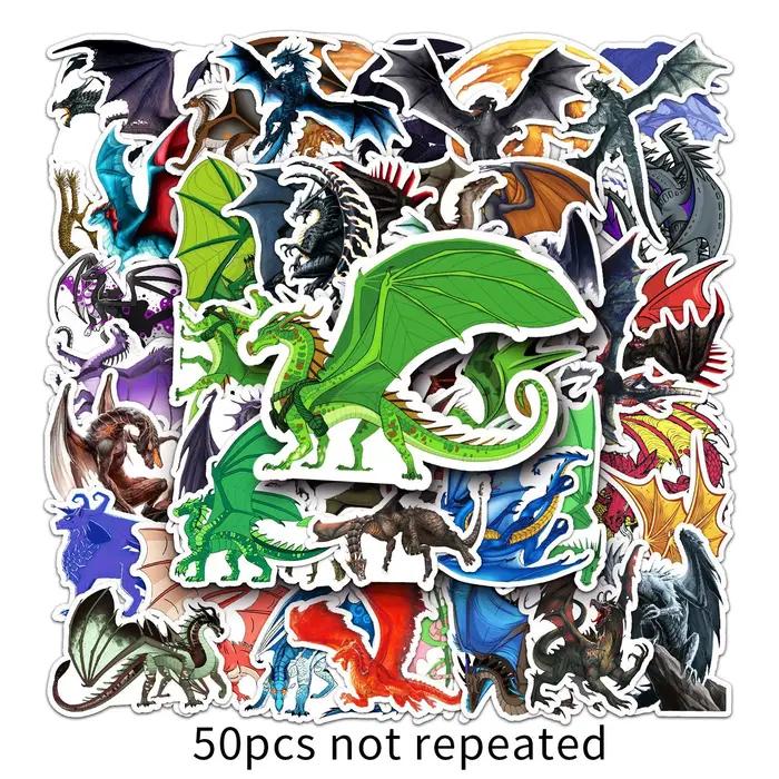 10/30/50 autocollants créatifs de dessins animés de dragons maléfiques