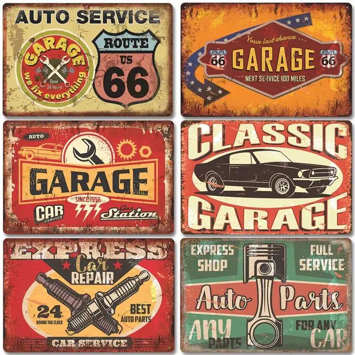 Affiche en métal pour Garage de papa