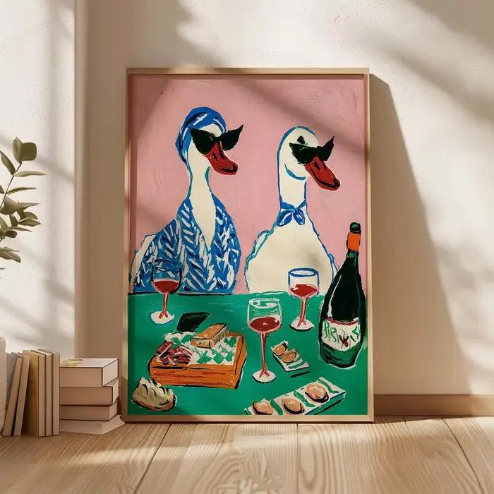 Impression d'art de fête de vin de canard