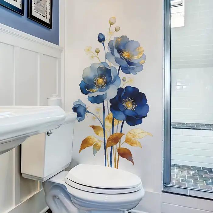 Autocollant mural décoratif simple pour embellir les murs intérieurs des salles de bain et des toilettes
