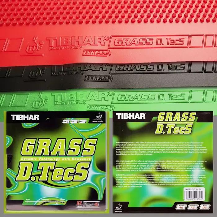 Feuille de caoutchouc de tennis de table TIBHAR Grass D.TecS à picots longs OX sans éponge, fabriquée en Allemagne