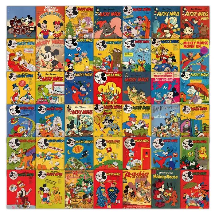 10/50 pièces ‌ Autocollants de dessin animé Style affiche Disney rétro
