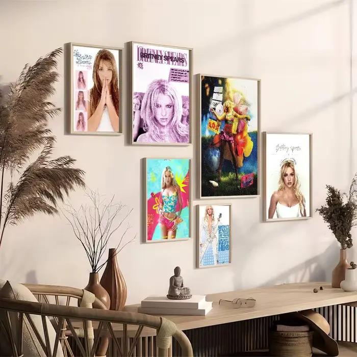 Affiche artistique autocollante Singer B-Britney S-SpearsS, autocollant mural fantaisie pour décoration de salon, bar, décoratif vintage