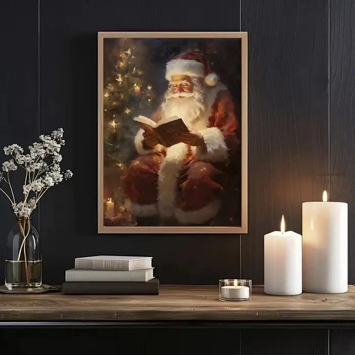 Affiche de noël Vintage imprimée pour salon