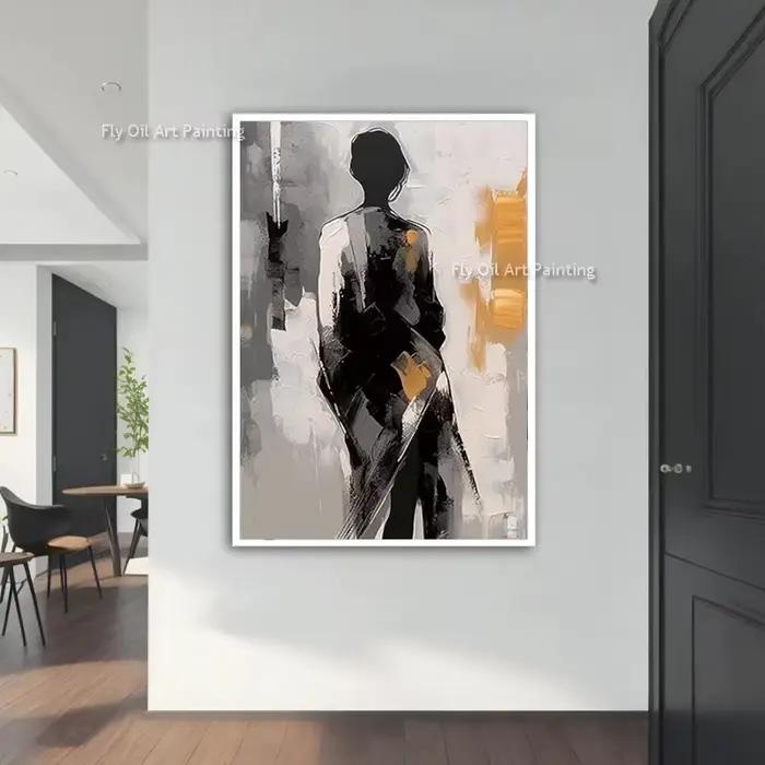 Peinture à l'huile sur toile de marche pour femmes noires et brunes