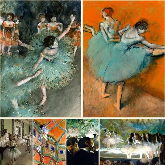 Impressionniste Edgar Degas Art Danseuse au Ballet Affiche Imprimée sur Toile Tableau Mural pour la Décoration de Salon de Danseur