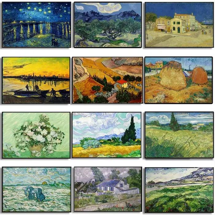 Affiche classique de crâne de Van Gogh avec Cigarette brûlante