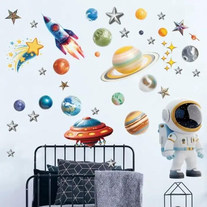 Autocollants muraux pour enfants sur le thème du système solaire