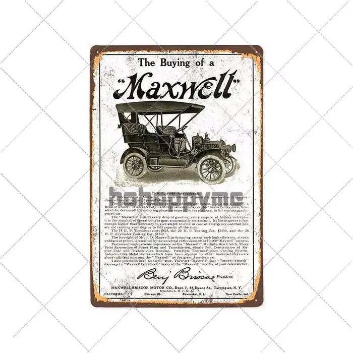 Affiche de Voiture Vintage en Métal