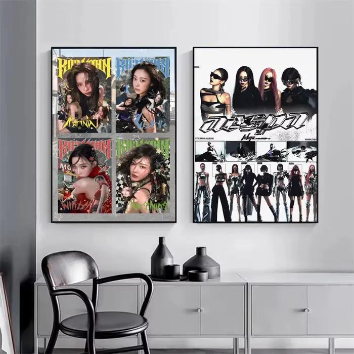 Affiche célèbre du groupe Kpop A-Aespa, impressions d'art mural minimalistes modernes pour chambre à coucher, salon, décoration intérieure, cadeau