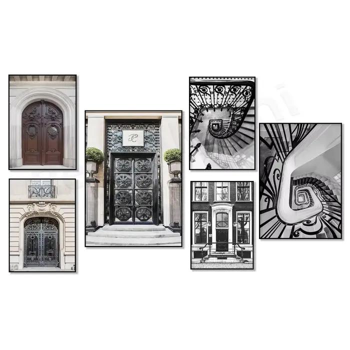 Peinture sur toile 2D, impression d'architecture française
