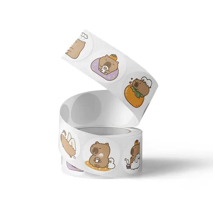 500 autocollants/rouleau Capybara mignons