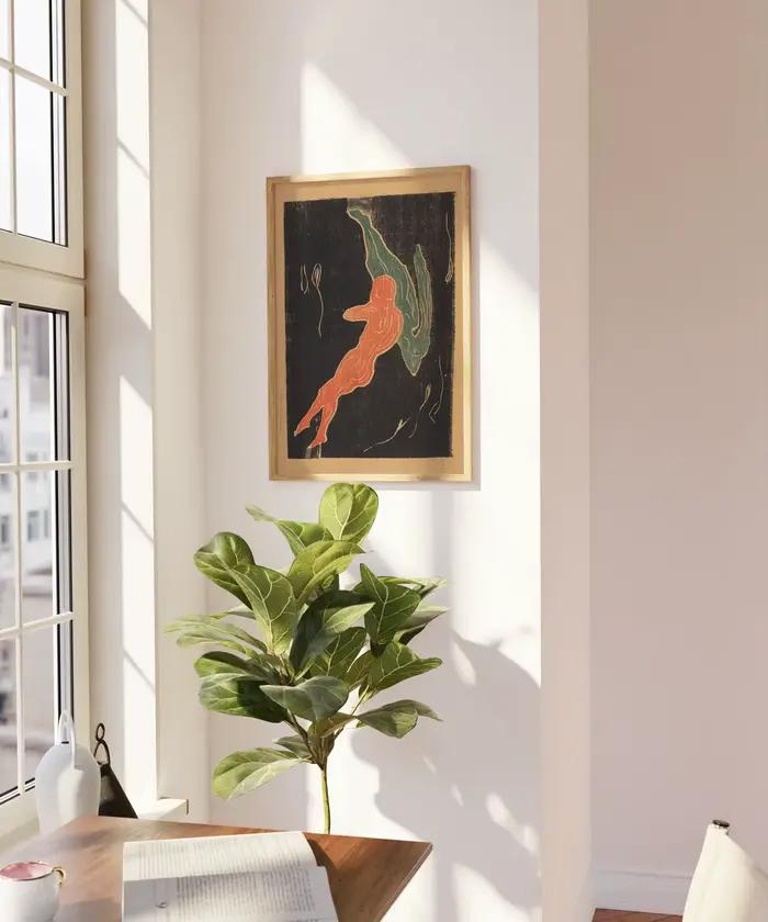 Impression « Rencontre dans l'espace» d'Edvard Munch – Affiche de reproduction en xénonycheutre « Amoureux cosmiques expressionnistes»