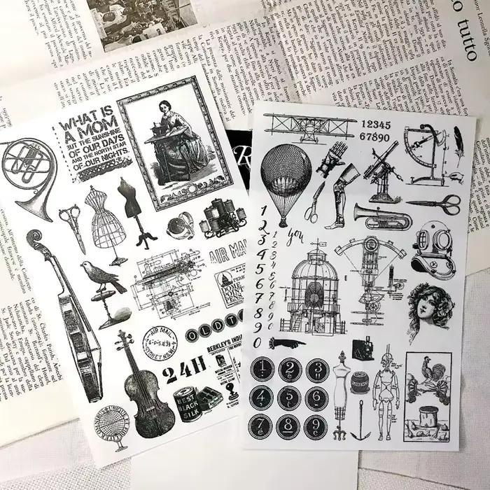 Autocollants vintage pour collage rétro