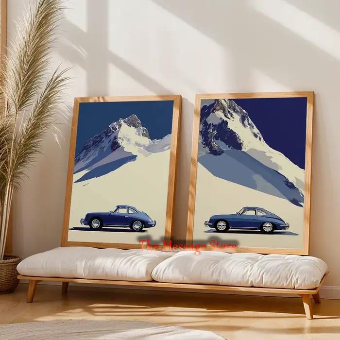 Peinture sur toile de voiture de sport vintage
