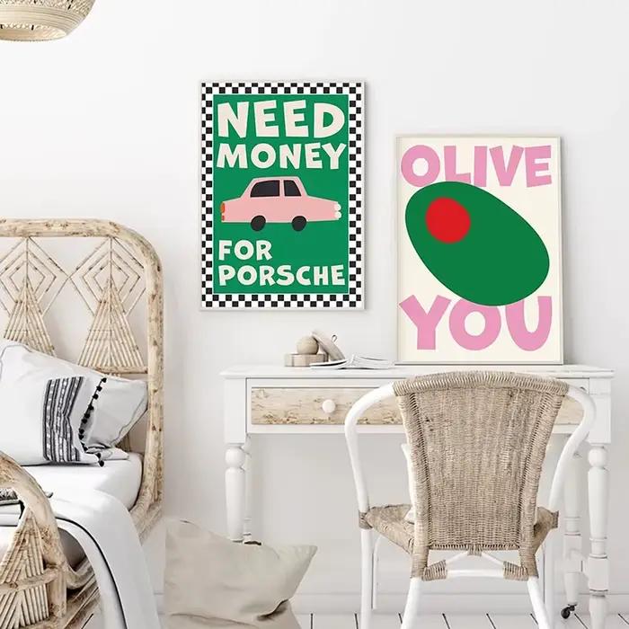 Affiche de citation artistique couleur alimentaire