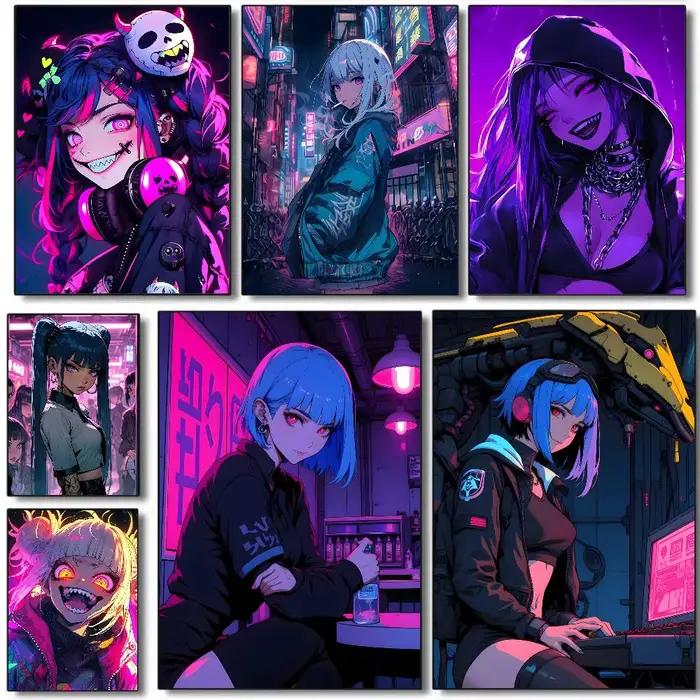Poster artistique cool Cyberpunk Girl