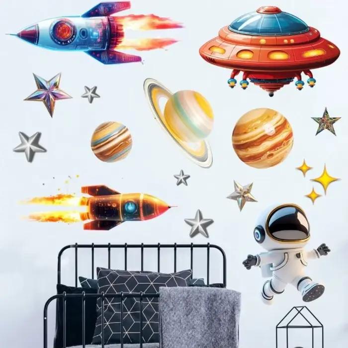 Autocollants muraux pour enfants sur le thème du système solaire