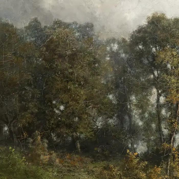 Toile de peinture à l'huile de vache prairie