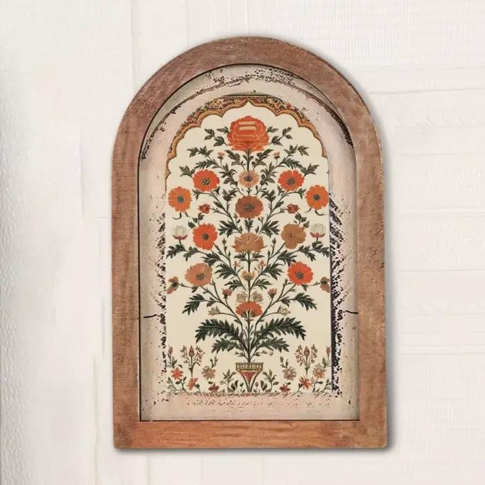 Décoration murale vintage en bois cintrée