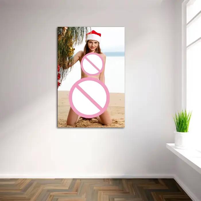 Peinture sur toile de Noël pour fille, art mural contemporain, affiches et impressions décoratives pour la maison, images décoratives pour la chambre
