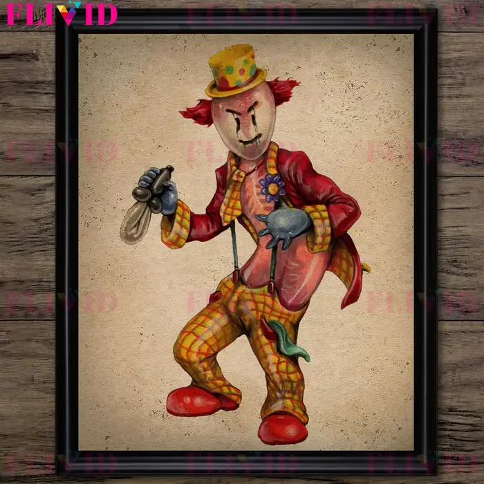 Toile d'art mural Vintage tueur de Clown effrayant