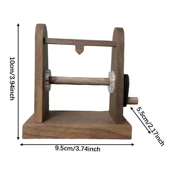Cadre photo rotatif à manivelle en bois