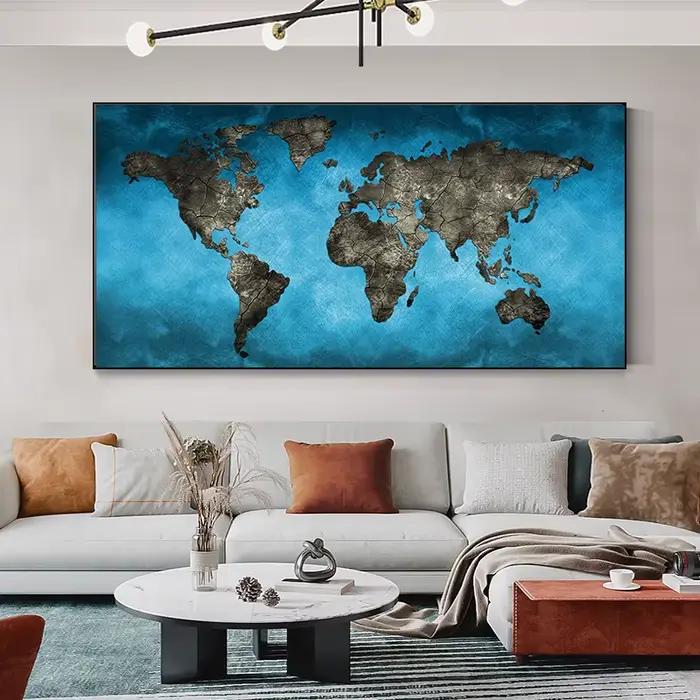Décoration murale moderne carte du monde