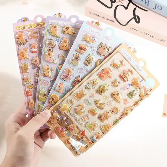 Kawaii Capybara 3d Relief autocollant mignon