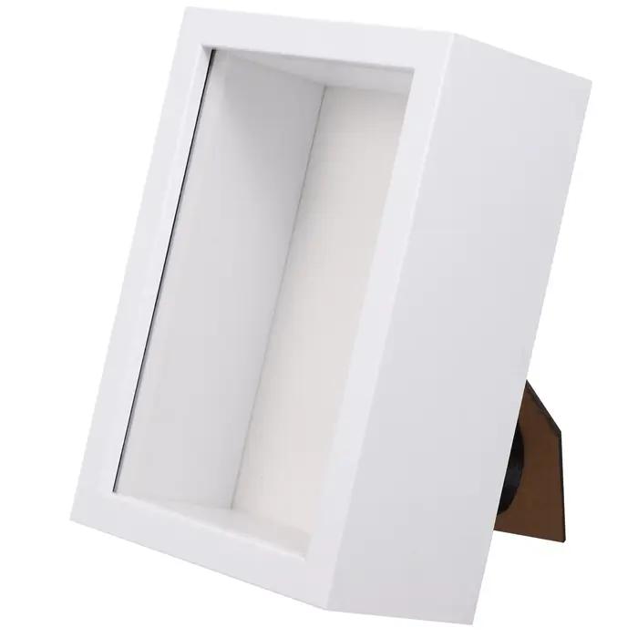 Cadre de boîte à ombre en bois avec fenêtre en verre