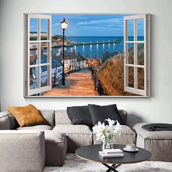 Affiche de paysage effet fenêtre