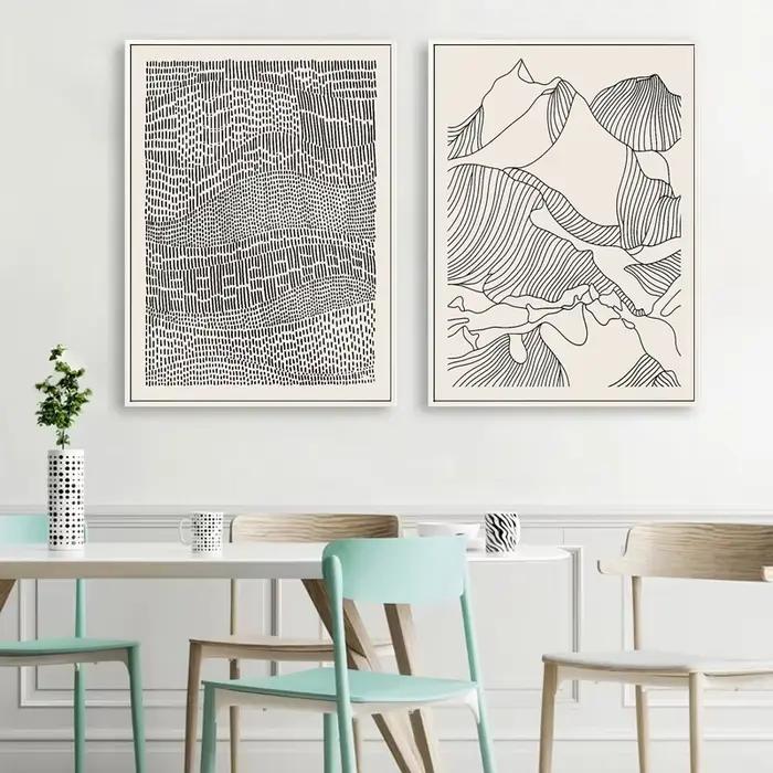 Toile de peinture nordique noir et blanc