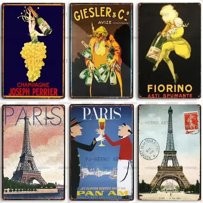 Affiche Murale Vintage en Métal